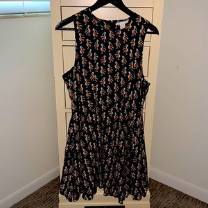 Pelican Print Flare Skirt Dress